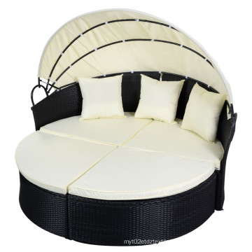 Black Outdoor Round Patio Rattan Sofa Furniture